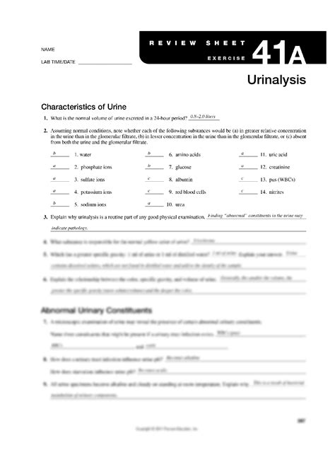 exercise 41 urinalysis