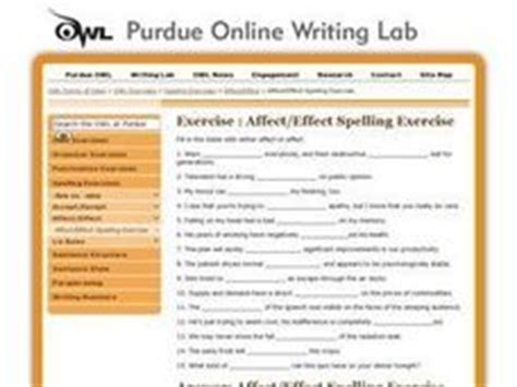 Exercise Affect Effect Spelling Exercise Purdue Owl Affect And Effect Practice Worksheet - Affect And Effect Practice Worksheet