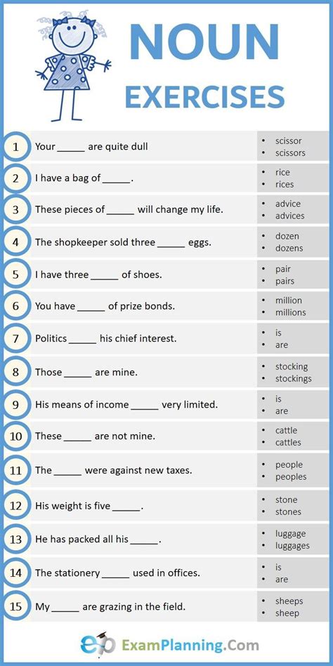 Exercise Common Nouns My English Grammar Common Noun Exercises With Answers - Common Noun Exercises With Answers