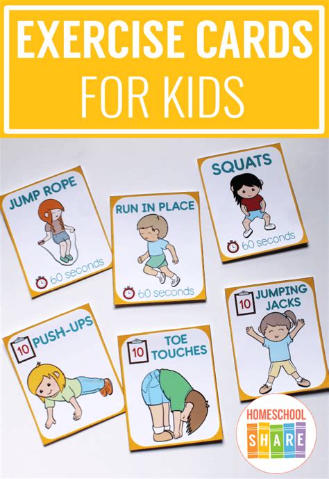 Exercise Flashcards For Kindergarten Free Printable Kids Art Physical Education Ideas For Kindergarten - Physical Education Ideas For Kindergarten