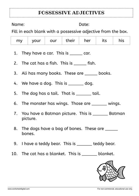 Exercise Possessive Adjective
