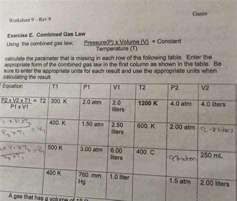 Read Online Exercise 12 Gas Laws Answers 