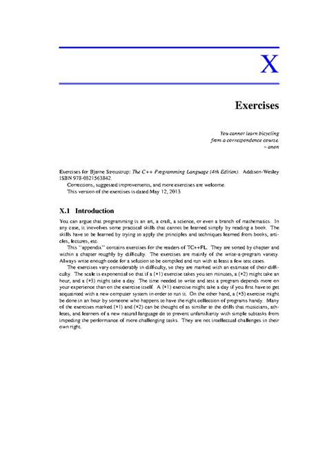 Exercises Bjarne Stroustrup