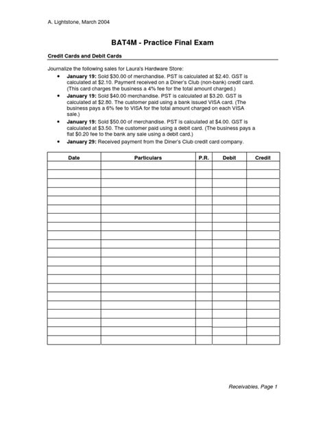Exercises For Final Exam Bat4m