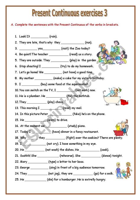 Exercises On Present Continuous And Present Simple