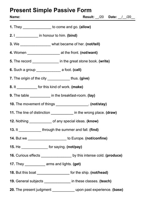 Exercises Passive Form