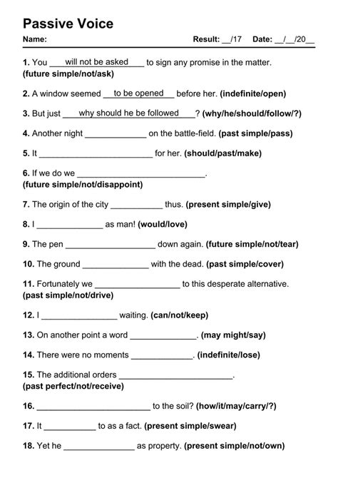Exercises Passive Voice