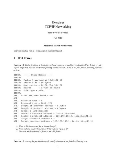 Exercises Tcp Ip Networking With Solutions