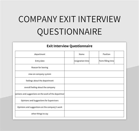 Read Exit Interview Analysis Template Excel 