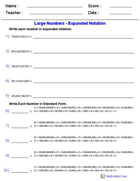 Expanded Form Calculator Expanded Notation 4th Grade - Expanded Notation 4th Grade