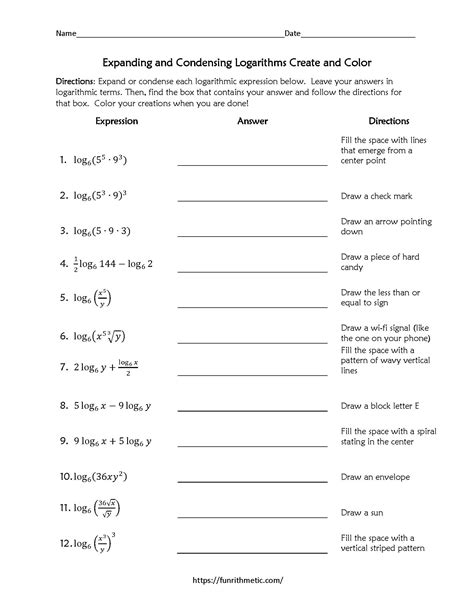 Expanding And Condensing Logarithms Worksheet