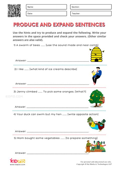 Expanding Sentences Worksheets Stretching Sentences Worksheet - Stretching Sentences Worksheet