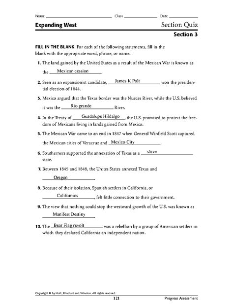 expanding west section quiz section 3