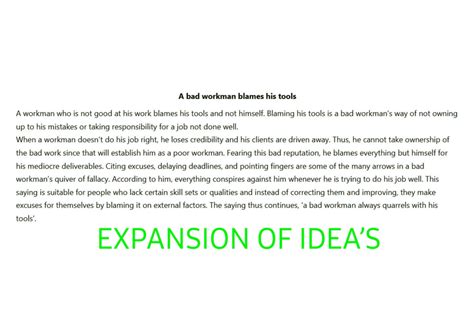 Expansion Of Ideas Examples