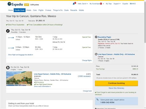 Expedia Flight Search