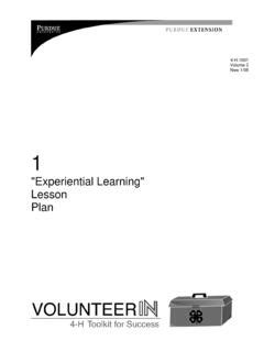 Read Experiential Learning Lesson Plan Purdue Extension 