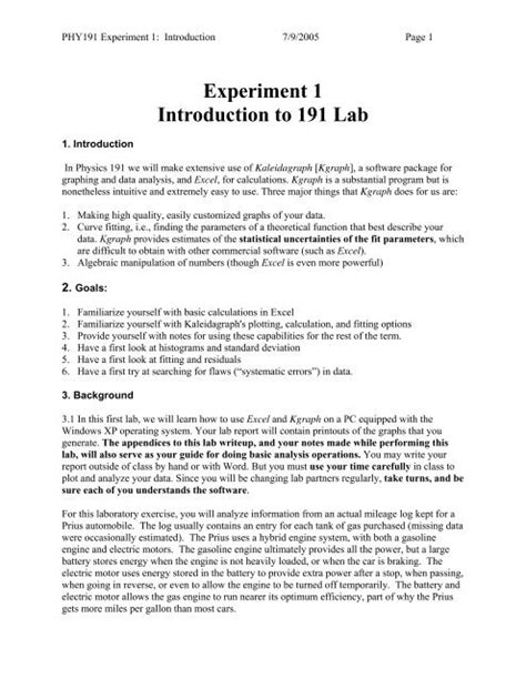 Experiment 1 Introduction To Lab Equipment 1 Synopsis