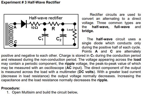 Experiment 3 Half Wave And Full Wave Rectification