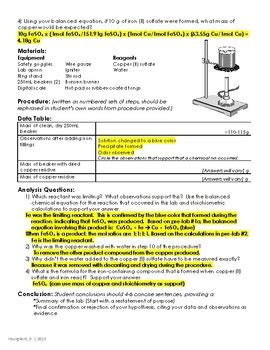 experiment 37 stoichiometry answers