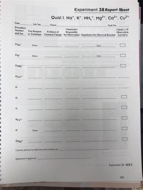 Experiment 38 Report Sheet