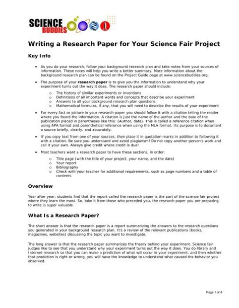 Experiment Research Paper Science Experiment Papers - Science Experiment Papers