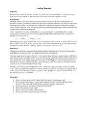 Read Experiment 7 The Limiting Reactant Gonzaga Pdf 