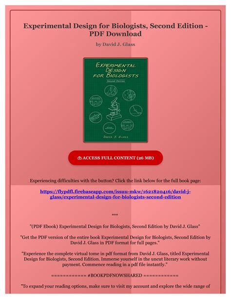experimental design for biologists second edition