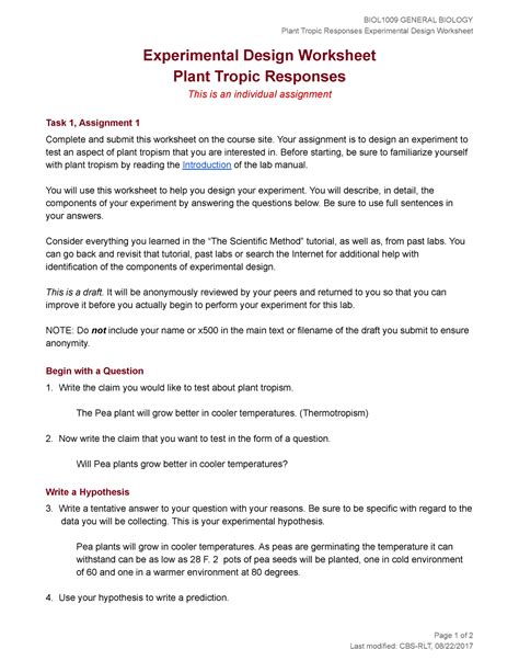 experimental design worksheet template Google Search Classroom Resources Pinterest