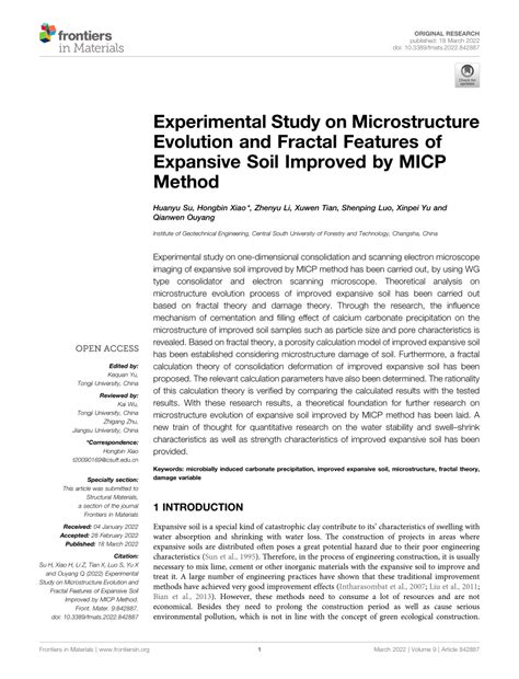 Experimental Investigation On Microstructure Fractal Characteristics Of Surface Area In Science - Surface Area In Science