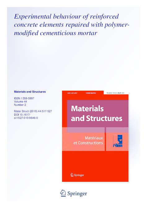 Read Experimental Behaviour Of Reinforced Concrete Elements 