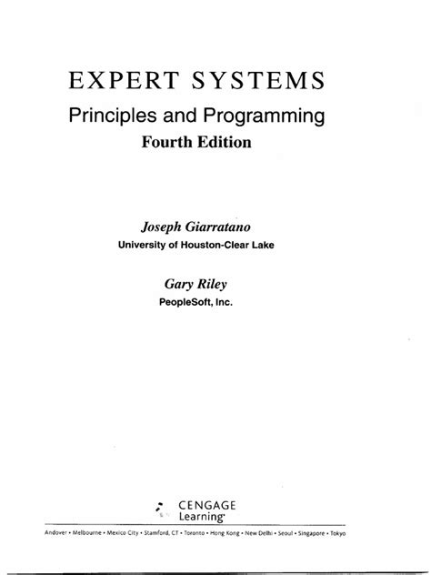 Expert Systems Principles Programming Solution Manual