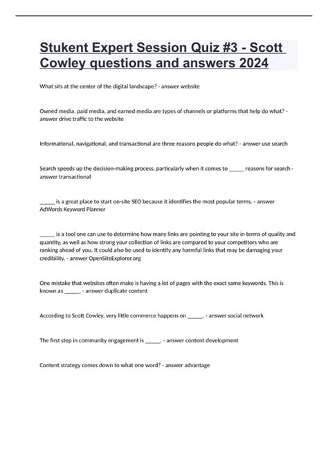 Read Online Expert Session 3 Answers 