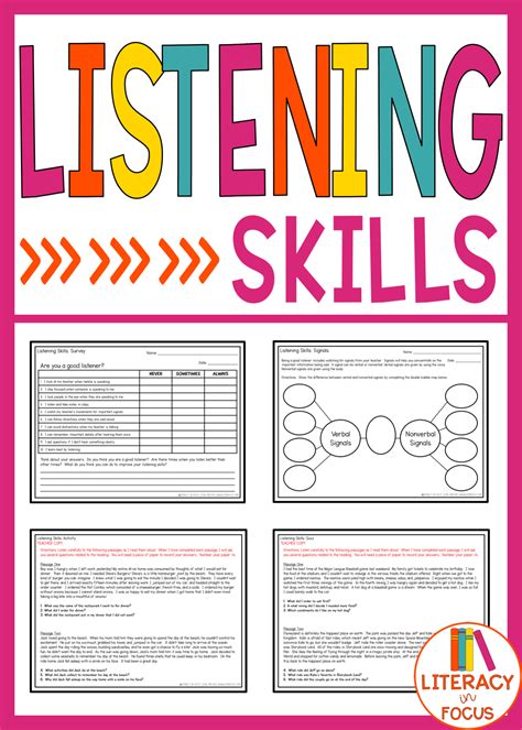 explain active listening skills worksheet grade