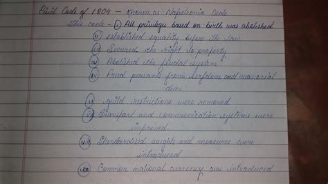 Explain Any Four Provisions Of The Napoleon Civil Code 1804