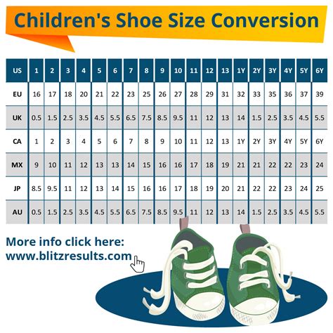 explain childrens shoe sizes diagram printable