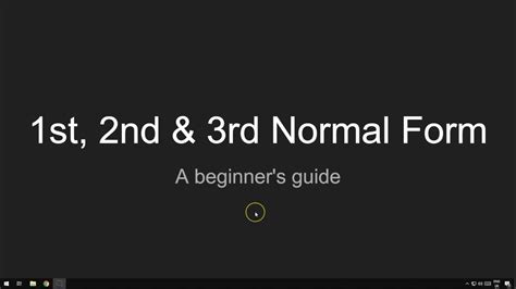 explain first second and third normal form