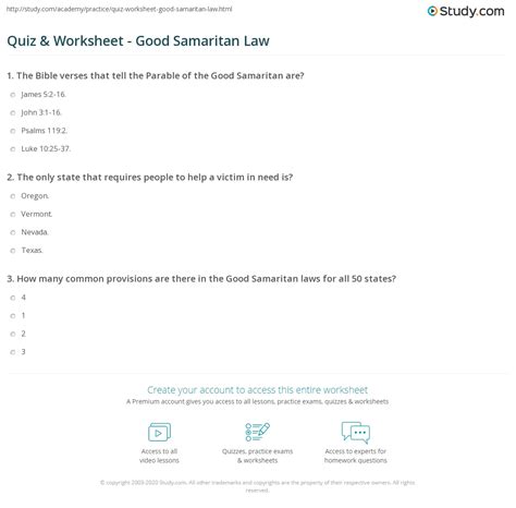 explain good samaritan laws worksheets printable