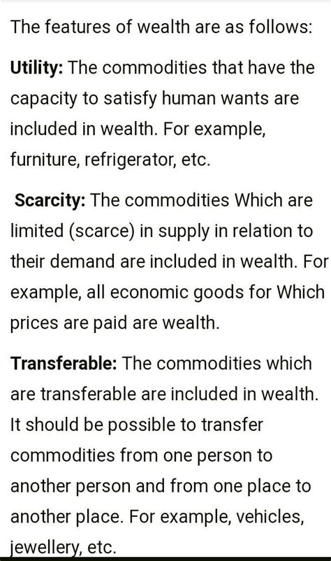 Explain The Features Of Wealth