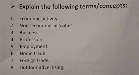 Explain The Following Terms