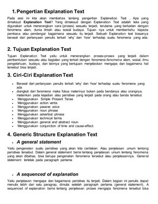 Explanation Text Adalah
