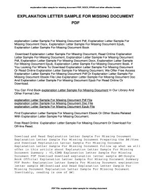 Read Explanation Letter Sample For Missing Document 