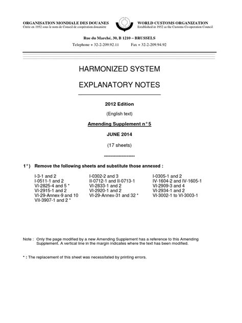 Explanatory Notes To The Harmonized System Free Download