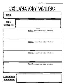 Explanatory Writing Graphic Organizers 3 By Miss Zees Explanatory Writing Graphic Organizer - Explanatory Writing Graphic Organizer