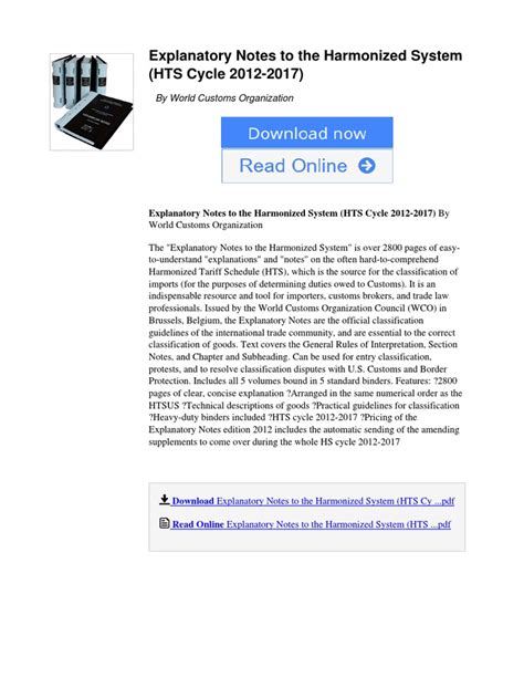 Download Explanatory Notes To The Harmonized System 