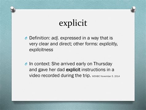 explicit definition
