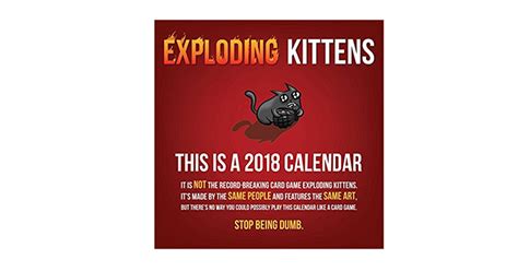 Exploding Kittens 2018 Wall Calendar