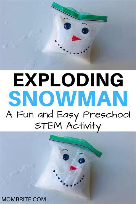 Exploding Snowman Expeirment Winter Science Activities Preschool Winter Science Experiments - Preschool Winter Science Experiments