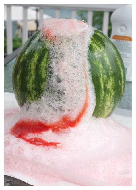 Exploding Watermelon Volcano Little Bins For Little Hands Watermelon Science Experiments - Watermelon Science Experiments