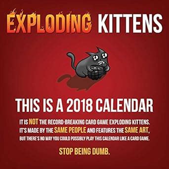 Download Exploding Kittens 2018 Wall Calendar 