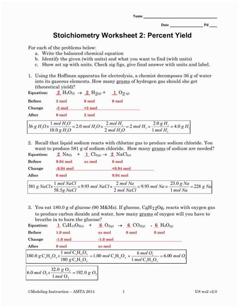 Explore Learning Stoichiometry Answers